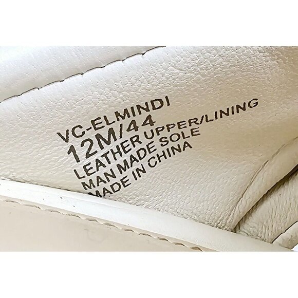 Vince Camuto Size 12 Women Elmindi Slip On Cross Strap Leather Cream Color Heels - Picture 5 of 14